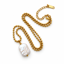 Ball Chain Pearl Necklace
