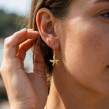CZ Starfish Dangle Earrings