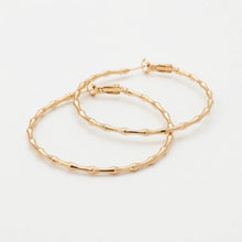 Large Gold Bamboo Hoop Earrings
