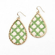Green Cane Webbing Schooner Earrings