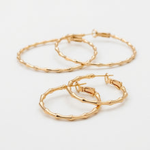 Small Gold Bamboo Hoop Earrings
