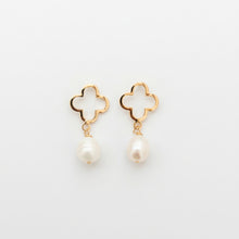 Mother of Pearl Quatrefoil Drop Earrings