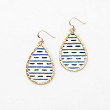 Coastal Ticking Stripe Mini Schooner Small Tear Earrings