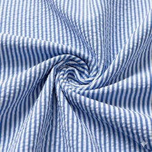 Close-up of blue and white striped fabric