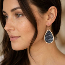 Navy Boa Mini Schooner Tear Earrings