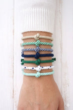 Harbor Knot Slider Bracelet- Nautical Dash