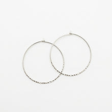 Hammered Silver Hoop Earrings