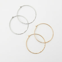 Hammered Silver Hoop Earrings