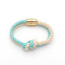 Regatta Knot Bracelet- Aqua Stripe