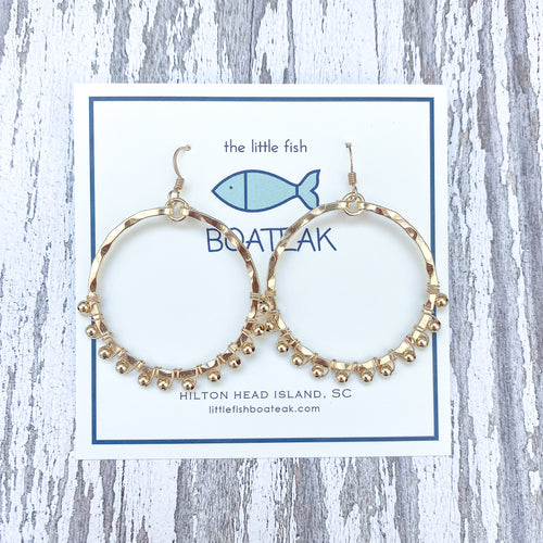 class-sea mainsail small beaded earrings- GOLD