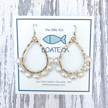 class-sea mini schooner rice pearl earrings- GOLD