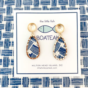 coastal weave mini keel - nautical blue/gold
