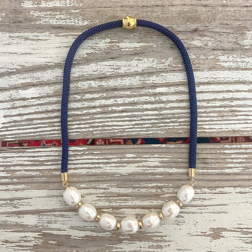 {southern large gold} dainty navy rope