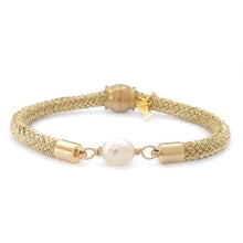 pearl girl bracelet {gold rope}
