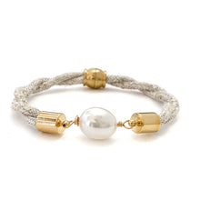 weekender pearl girl bracelet {linen twist}-gold
